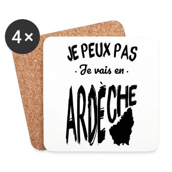 Je peux pas je vais en Ardèche - Dessous de verre (lot de 4) - blanc - Devant