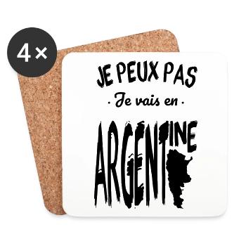 Je peux pas je vais en Argentine - Dessous de verre (lot de 4) - blanc - Devant