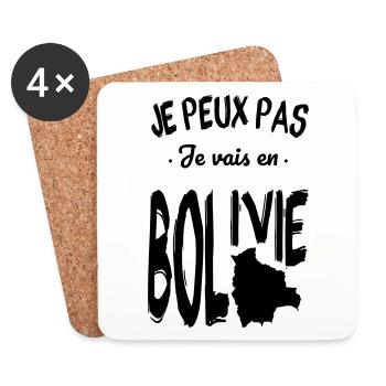 Je peux pas je vais en Bolivie - Dessous de verre (lot de 4) - blanc - Devant