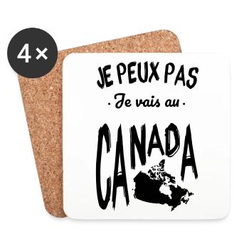 Je peux pas je vais au Canada - Dessous de verre (lot de 4) - blanc - Devant