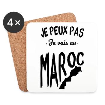 Je peux pas je vais au Maroc - Dessous de verre (lot de 4) - blanc - Devant