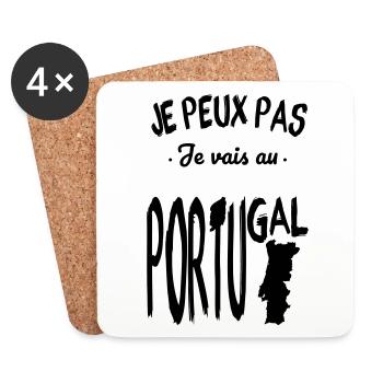 Je peux pas je vais au Portugal - Dessous de verre (lot de 4) - blanc - Devant