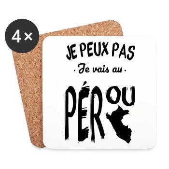 Je peux pas je vais au Pérou - Dessous de verre (lot de 4) - blanc - Devant