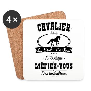 Cavalier - Le Seul - Le Vrai - L'Unique - Dessous de verre (lot de 4) - blanc - Devant