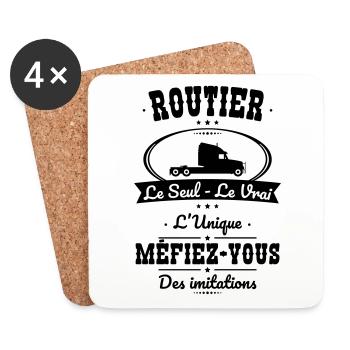 Routier - Le Seul - Le Vrai - L'Unique - Dessous de verre (lot de 4) - blanc - Devant