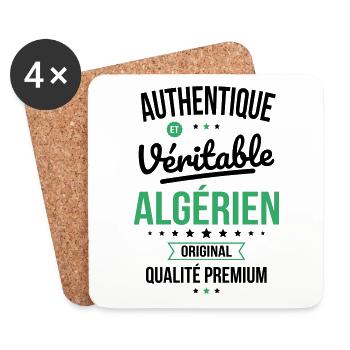 Authentique et véritable Algérien - Original - Dessous de verre (lot de 4) - blanc - Devant
