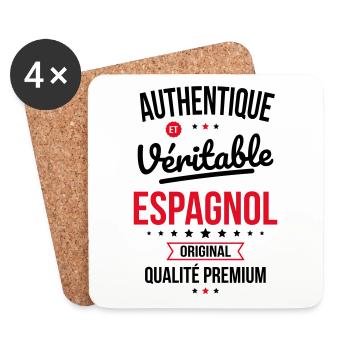 Authentique et véritable Espagnol - Original - Dessous de verre (lot de 4) - blanc - Devant