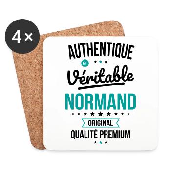 Authentique et véritable Normand - Original - Dessous de verre (lot de 4) - blanc - Devant