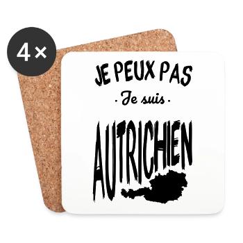 Je peux pas je suis Autrichien - Dessous de verre (lot de 4) - blanc - Devant