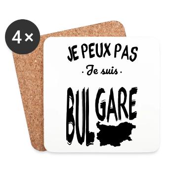 Je peux pas je suis Bulgare - Dessous de verre (lot de 4) - blanc - Devant