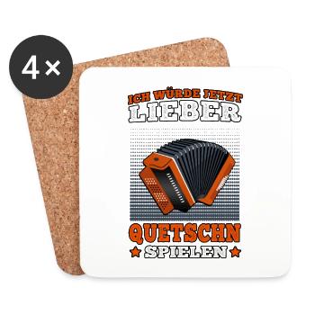 Reicht mir die Quetschn steirische Ziehharmonika - Untersetzer (4er-Set) - Weiß - Vorne