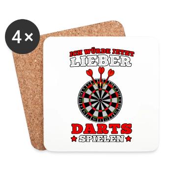 Lieber Darts spielen Dart Dartspieler 180 - Untersetzer (4er-Set) - Weiß - Vorne