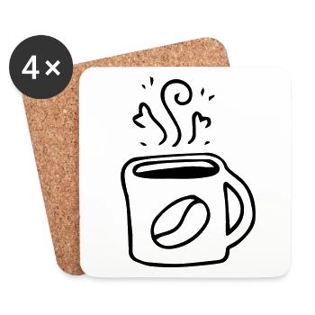 Coffee Good Morning Coffee - Coasters (set of 4) - white - Front