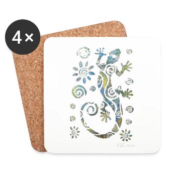 Gecko No1 - Untersetzer (4er-Set) - Weiß - Vorne