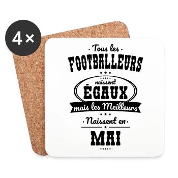 Footballeurs égaux meilleurs naissent en Mai - Dessous de verre (lot de 4) - blanc - Devant