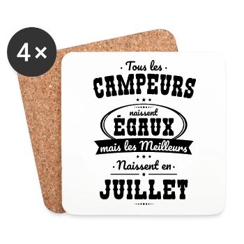 Campeurs égaux meilleurs naissent en Juillet - Dessous de verre (lot de 4) - blanc - Devant