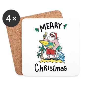 Noël en juillet - Dessous de verre (lot de 4) - blanc - Devant