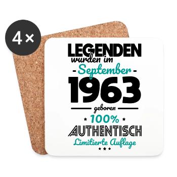 60. Geburtstag - Legenden wurden im September 1963 - Untersetzer (4er-Set) - Weiß - Vorne