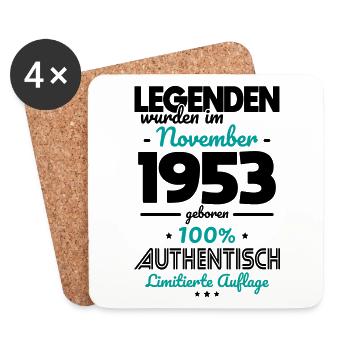 70. Geburtstag - Legenden wurden im November 1953 - Untersetzer (4er-Set) - Weiß - Vorne
