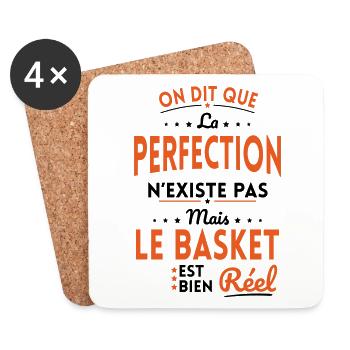 La Perfection n'existe pas le Basket est bien Réel - Dessous de verre (lot de 4) - blanc - Devant