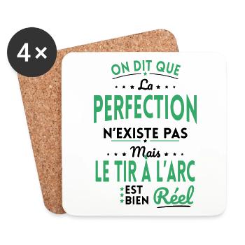 Perfection n'existe pas Mais Tir à l'arc est Réel - Dessous de verre (lot de 4) - blanc - Devant