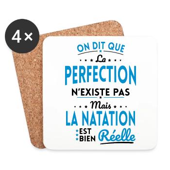 La Perfection n'existe pas Natation est Réelle - Dessous de verre (lot de 4) - blanc - Devant