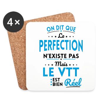 La Perfection n'existe pas le VTT est bien Réel - Dessous de verre (lot de 4) - blanc - Devant