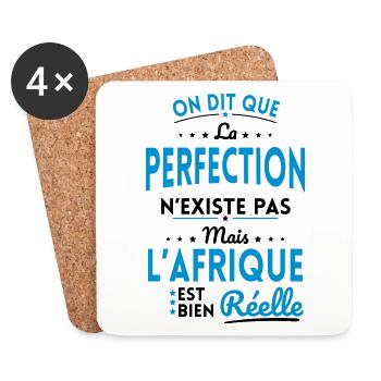 Perfection n'existe pas l'Afrique est bien Réelle - Dessous de verre (lot de 4) - blanc - Devant