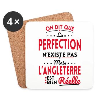 Perfection n'existe pas l'Angleterre bien Réelle - Dessous de verre (lot de 4) - blanc - Devant