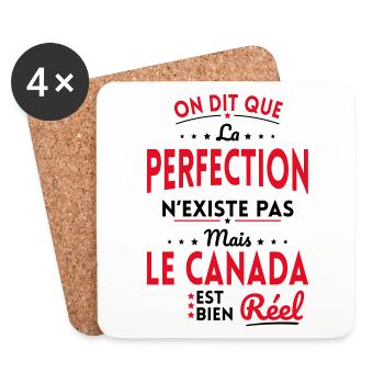 La Perfection n'existe pas le Canada est bien Réel - Dessous de verre (lot de 4) - blanc - Devant