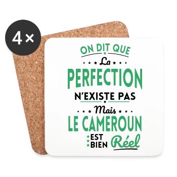 Perfection n'existe pas le Cameroun est bien Réel - Dessous de verre (lot de 4) - blanc - Devant