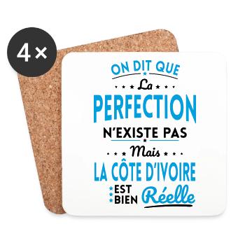 Perfection n'existe pas Côte d'Ivoire est Réelle - Dessous de verre (lot de 4) - blanc - Devant