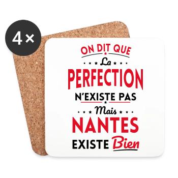 Perfection n'existe pas Nantes existe bien - Dessous de verre (lot de 4) - blanc - Devant