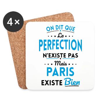 Perfection n'existe pas Paris existe bien - Dessous de verre (lot de 4) - blanc - Devant