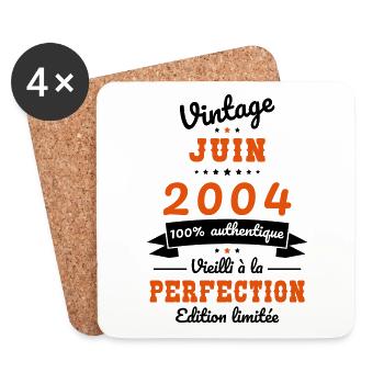 20 Year Anniversary - Vintage - June 2004 - Coasters (set of 4) - white - Front