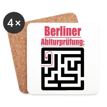 Abitur Abschluss Prüfung Sprüche lustig Berlin Abi - Untersetzer (4er-Set) - Weiß - Vorne