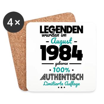 40e anniversaire - Les légendes ont été créées en août 1984 - Dessous de verre (lot de 4) - blanc - Devant