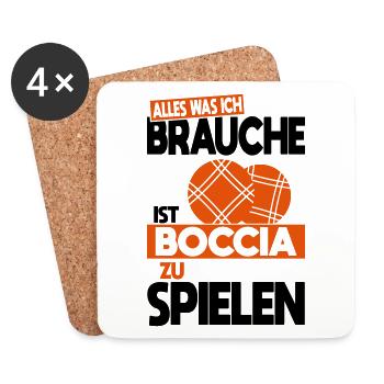 Alles was ich brauche ist Boccia zu spielen - Untersetzer (4er-Set) - Weiß - Vorne
