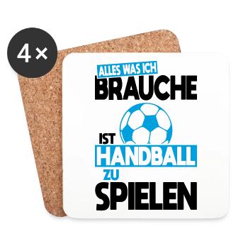 Tout ce dont j’ai besoin, c’est de jouer au handball - Dessous de verre (lot de 4) - blanc - Devant