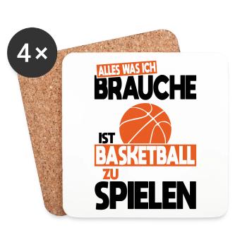 All I need is to play basketball - Coasters (set of 4) - white - Front