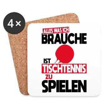 All I need is to play table tennis - Coasters (set of 4) - white - Front