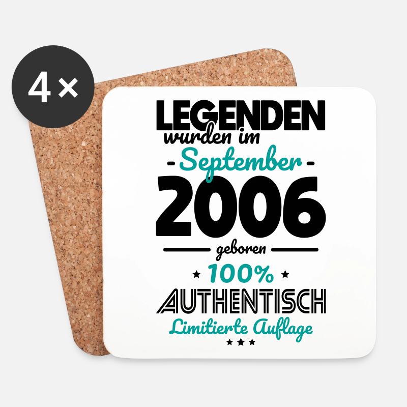 18. Geburtstag - Legenden wurden im September 2006 - Untersetzer (4er-Set) - Weiß
