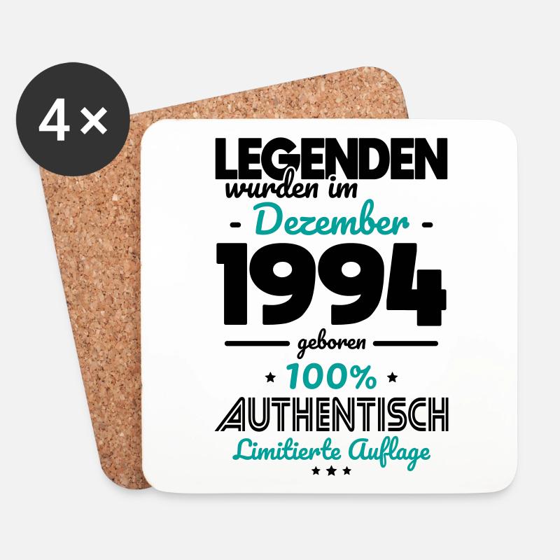 30. Geburtstag - Legenden wurden im Dezember 1994 - Untersetzer (4er-Set) - Weiß