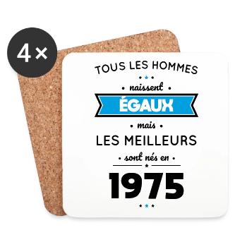 50th Anniversary - Best Born in 1975 - Coasters (set of 4) - white - Front