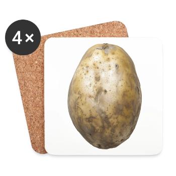 Pomme de terre - Dessous de verre (lot de 4) - blanc - Devant