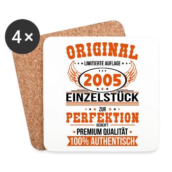 20th Birthday - Original 2005 Unique Piece - Coasters (set of 4) - white - Front