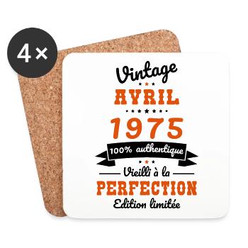 50 Years Anniversary - Vintage - April 1975 - Coasters (set of 4) - white - Front