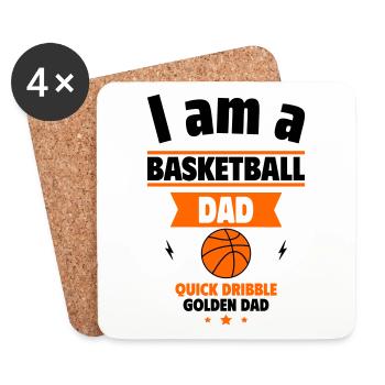 Cadeau pour la fête des pères : un papa basketteur qui vaut son pesant d’or - Dessous de verre (lot de 4) - blanc - Devant