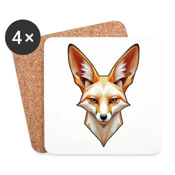 Fennec-Kopf in Farbe - Untersetzer (4er-Set) - Weiß - Vorne