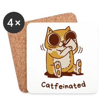 Catfeinated - Untersetzer (4er-Set) - Weiß - Vorne